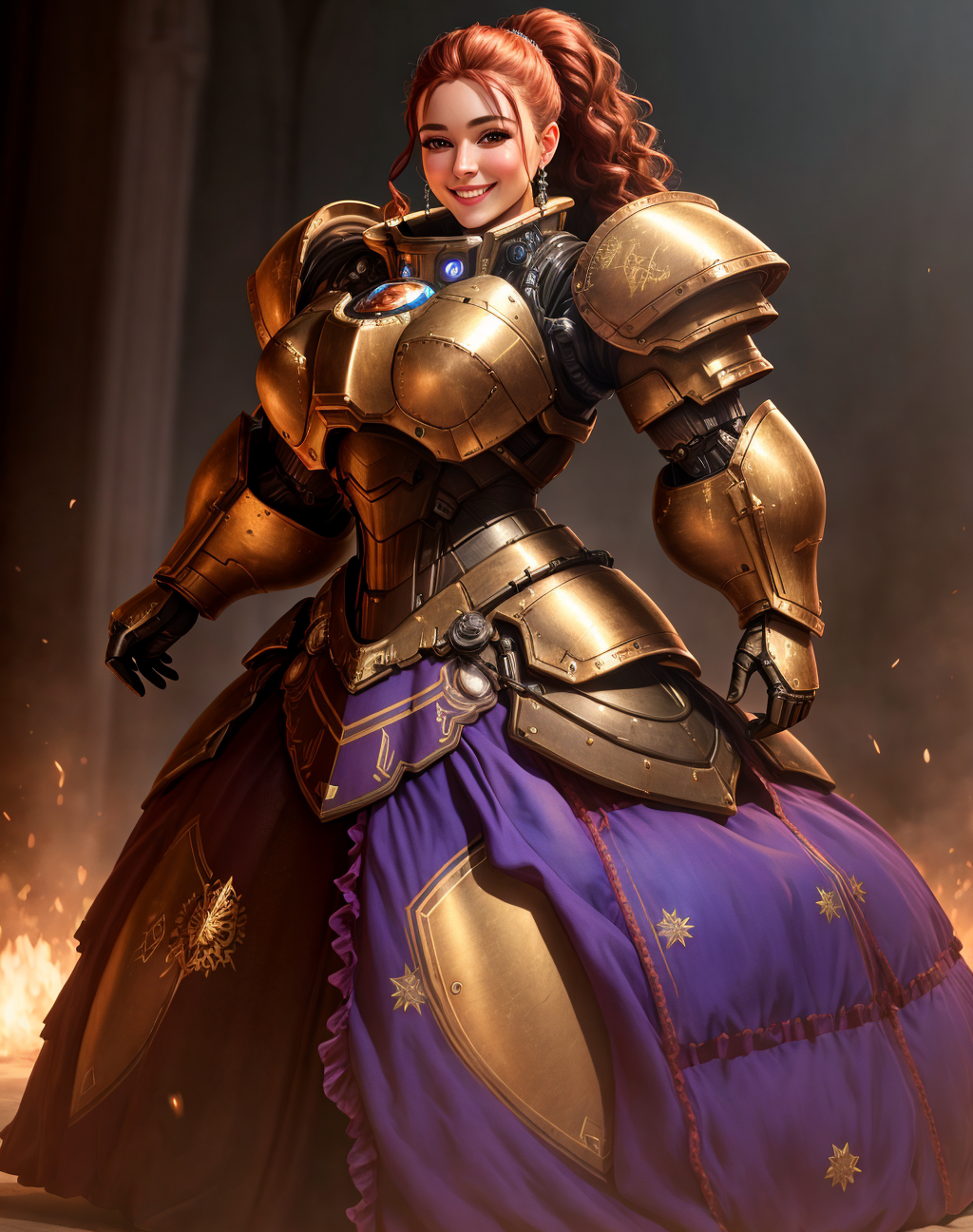 04579-1643601066-4K, Masterpiece, highres, absurdres,photorealistic, smiling, [ballgown_Parrley_armor], a woman in a [dress_suit of armor] posing.png